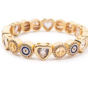 Elastic Bracelet, Women's Gold Bracelet, Jewelry, Evil Eye, Stackable